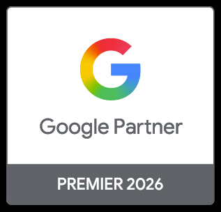 Selo oficial Google Partner Premier 2026
